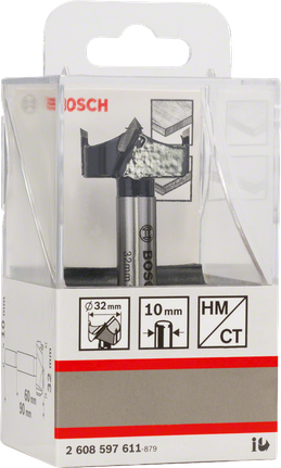 Frez do cięcia zawiasów Bosch z końcówką TC, średnica 32 mm.