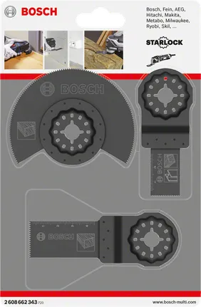 Zestaw 3 brzeszczotów do drewna Starlock Bosch.