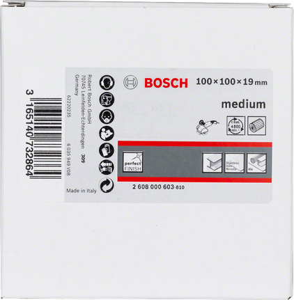 Ściernica listkowa Bosch o średniej ziarnistości 100x100x19mm.
