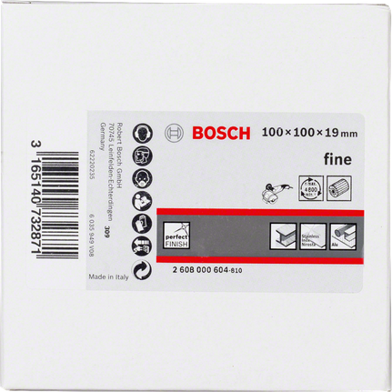Ściernica listkowa Bosch z włókniną drobnoziarnistą 100x100x19mm.