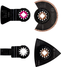 4-częściowy zestaw akcesoriów do glazury Bosch z ostrzami z węglików spiekanych.