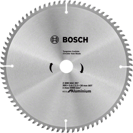 Tarcza piły tarczowej Bosch Eco do aluminium, 80 zębów.