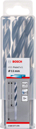 Zestaw wierteł krętych Bosch HSS PointTeQ 11 mm.