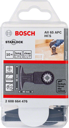 Bosch AII 65 APC, zestaw 10 ostrzy do cięcia drewna HCS Starlock.