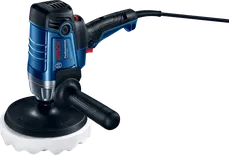 Polerka Bosch GPO 950 z mocą wejściową 950 W i rękojeścią boczną.