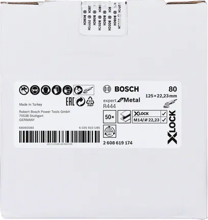 Tarcza ścierna fibrowa Bosch X-LOCK 125 mm G 80.