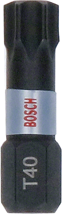 Końcówka wkrętakowa Bosch Impact T40 o średnicy 25 mm.