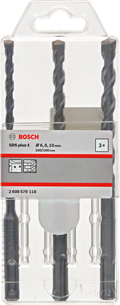Zestaw wierteł udarowych Bosch SDS plus-1, 3 szt., 6 8 10 mm.