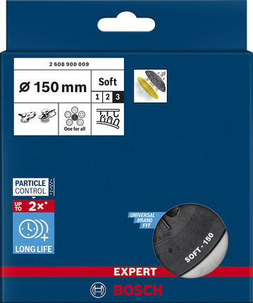Bosch EXPERT 150 mm miękka wielootworowa tarcza szlifierska.