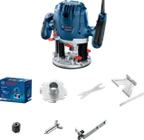 Frezarka górnowrzecionowa Bosch GOF 130 z akcesoriami.