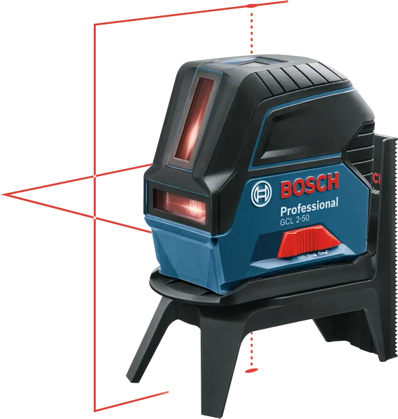 Urządzenie niwelujące laserowo Bosch GCL 2-50 na statywie.