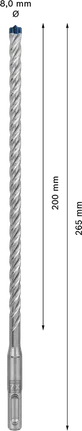 Wiertło udarowe Bosch EXPERT SDS plus-7X 8 mm, długość 200 mm.
