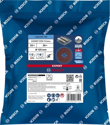 Tarcza fibrowa Bosch EXPERT R781 Prisma Ceramic X-LOCK 125 mm.