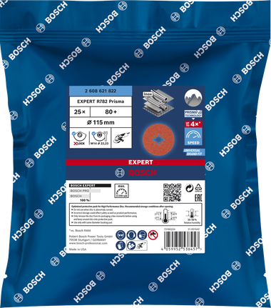 Tarcza fibrowa Bosch EXPERT R782 Prisma Ceramic X-LOCK 115 mm.