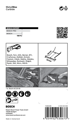 Bosch EXPERT MetalMax brzeszczot do narzędzia wielofunkcyjnego 40×32 mm, opakowanie 5 szt.