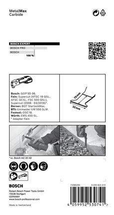 Ostrze wielofunkcyjne z węglika spiekanego Bosch EXPERT MetalMax MAII 32 AIT 70 x 32 mm.