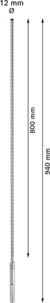 Wiertło udarowe Bosch EXPERT SDS max-8X 12x800x940 mm.