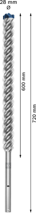 Wiertło udarowe Bosch EXPERT SDS max-8X 28 x 600 x 720 mm.