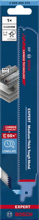 Brzeszczot do piły szablastej Bosch EXPERT Medium-Thick Tough Metal S 1155 HHM.