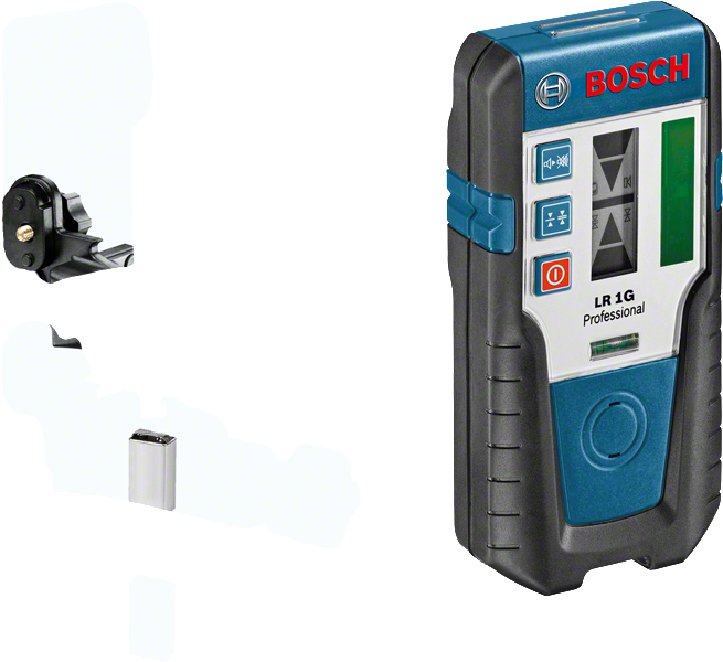 Odbiornik laserowy Bosch LR 1G Professional z uchwytem.