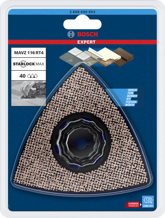 Płyta szlifierska Bosch EXPERT MAVZ 116 RT4 z węglikiem spiekanym, ziarnistość 40.
