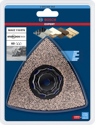 Płyta szlifierska Bosch EXPERT MAVZ 116 RT6 z węglikiem spiekanym, ziarnistość 60.