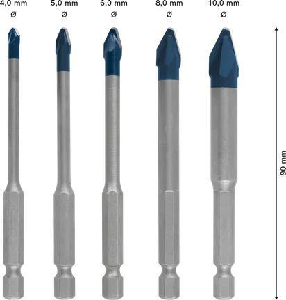 Zestaw wierteł Bosch EXPERT HEX-9 HardCeramic, 5 sztuk.