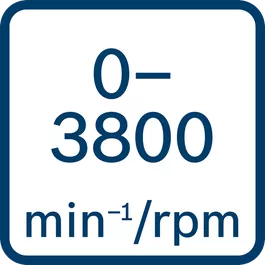  Prędkość obrotowa bez obciążenia 0 – 3 800 min–1 / obr./min