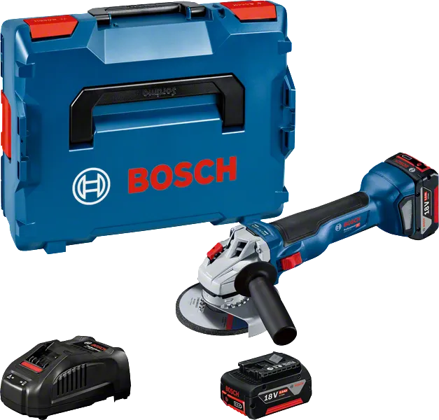 Zestaw akumulatorowej szlifierki kątowej Bosch GWS 18V-10.