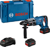 Wiertarko-wkrętarka udarowa Bosch GBH 18V-28 z walizką i akumulatorami.