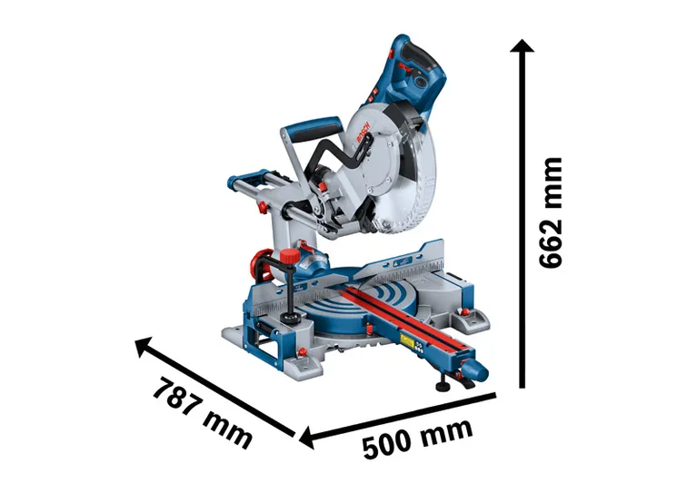 Piła ukosowa Bosch GCM 305-254 D z funkcją przesuwu.