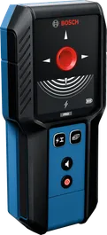 Detektor Bosch GMS 120-27 do wykrywania kabli pod napięciem i metali.