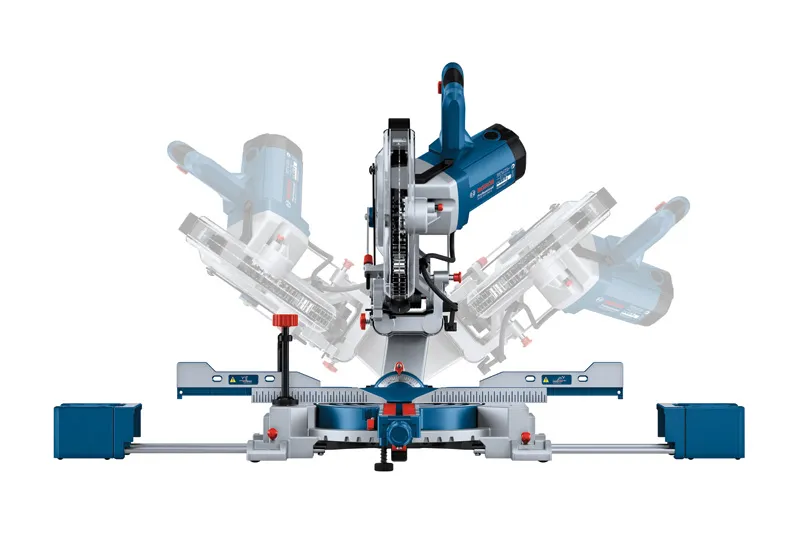 Piła ukosowa Bosch GCM 305-254 D z regulowanym kątem skosu.