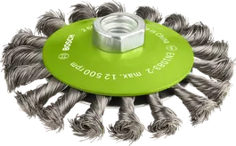 Szczotka stożkowa Bosch PRO ze stali nierdzewnej, gruba, 115 mm.