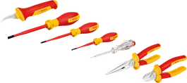 Zestaw narzędzi ręcznych Bosch VDE, 7 elementów, z izolowanymi uchwytami.