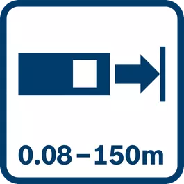 Bosch MT, ikona GLM 100C, zakres pracy 0,08 – 150 m, pozytywna