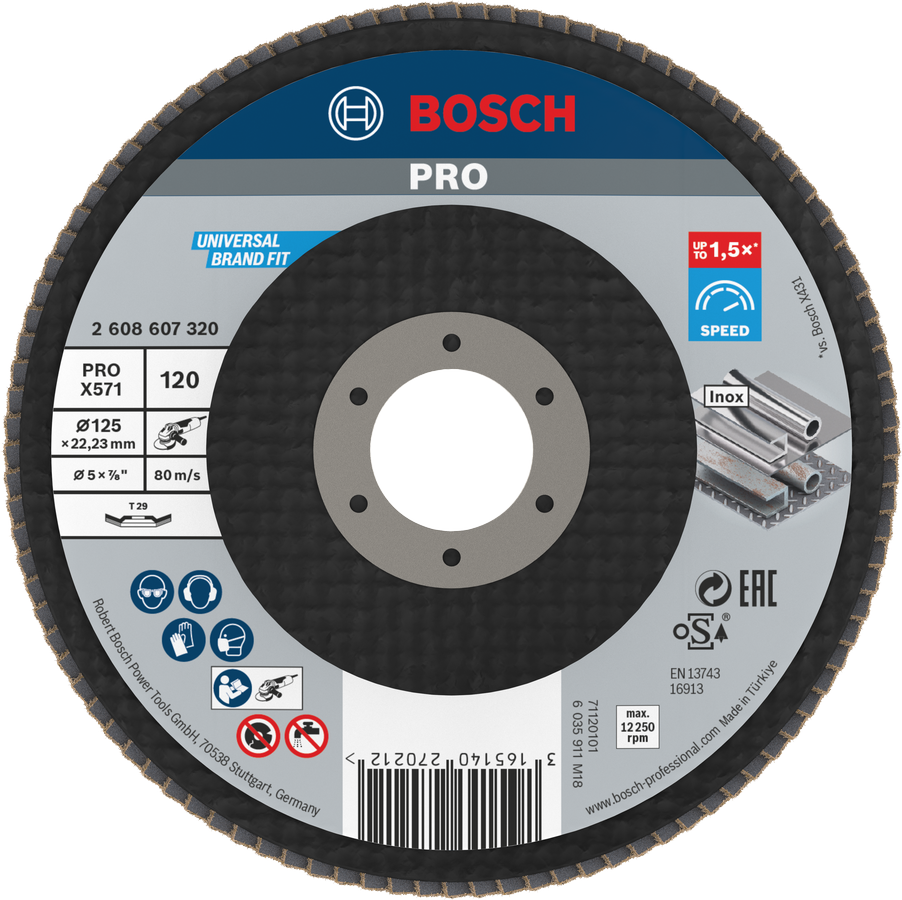 Tarcza listkowa Bosch PRO X571 kątowa 125 mm G120.