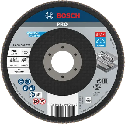 Tarcza listkowa Bosch PRO X571 kątowa 125 mm G120.