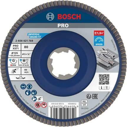 Tarcza listkowa Bosch PRO X571 kątowa 125 mm G80 X-Lock.