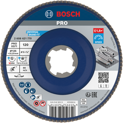 Tarcza listkowa Bosch PRO X571 kątowa 125 mm G120 X-Lock.