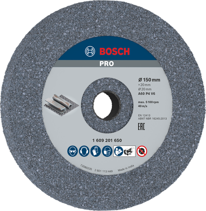 Tarcza szlifierska do metalu Bosch PRO 150 x 20 mm, ziarnistość 60.