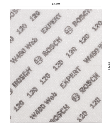 Papier ścierny Bosch EXPERT W480 Web o gradacji 120, 115 x 140 mm.