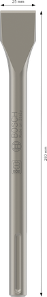 Dłuto płaskie Bosch PRO SDS max-4C 25x280 mm.