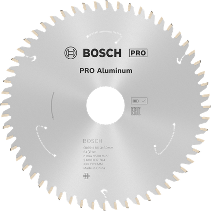 Tarcza tnąca Bosch PRO Aluminium 165 mm, 54 zęby.
