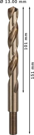 Wiertło ze stali nierdzewnej Bosch PRO HSS-Co o średnicy 13 mm.