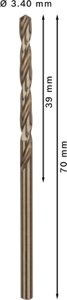 Wiertło kręte Bosch PRO HSS-Co o średnicy 3,4 mm.