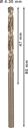 Wiertło kręte Bosch PRO HSS-Co o średnicy 4,3 mm.