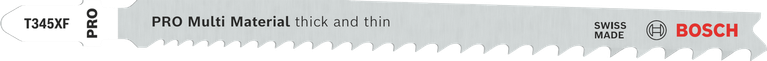Brzeszczot Bosch PRO Multi Material T345XF do wyrzynarki do grubych i cienkich materiałów.