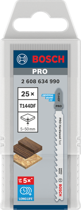 Brzeszczoty do wyrzynarki Bosch PRO Hardwood fast T144DF, opakowanie 25 szt.