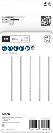 Brzeszczoty do wyrzynarki Bosch PRO Multi Material T345XF 132 mm, 5 szt.